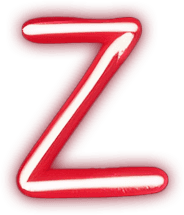 Neon Sign Blinking Z in Pizza